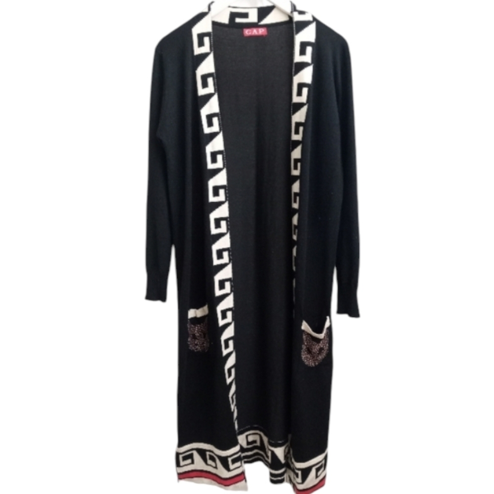 Cap Greek Key Pattern Duster- Size S-M